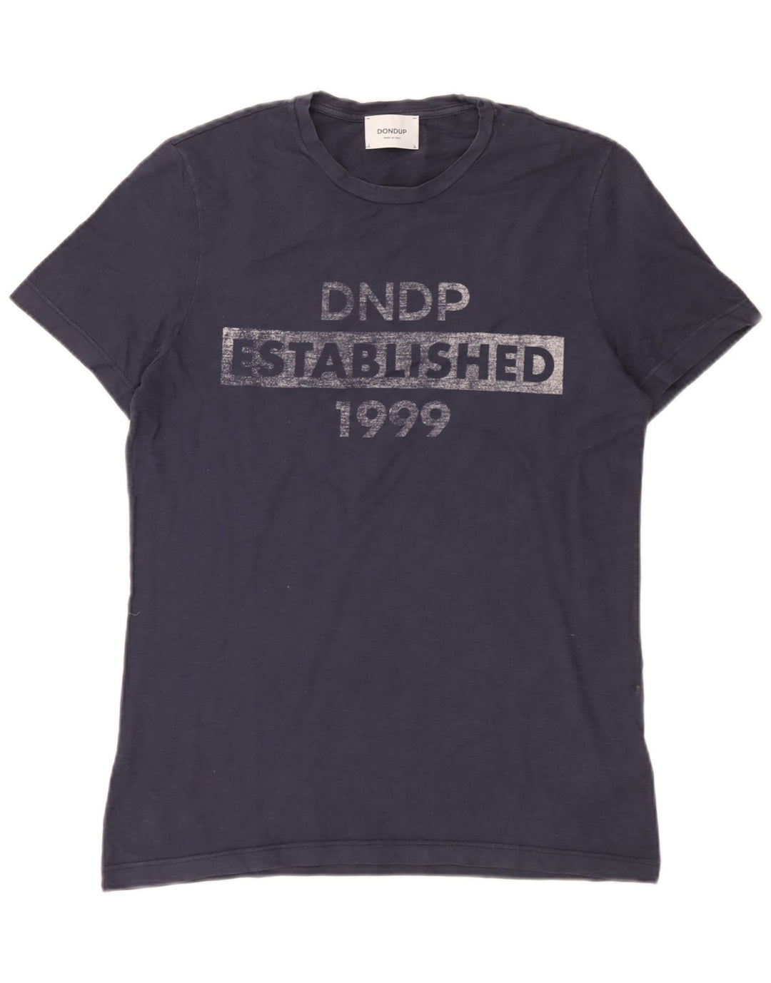 Dondup Herren-T-Shirt mit Grafik, mittlere marineblaue Baumwolle