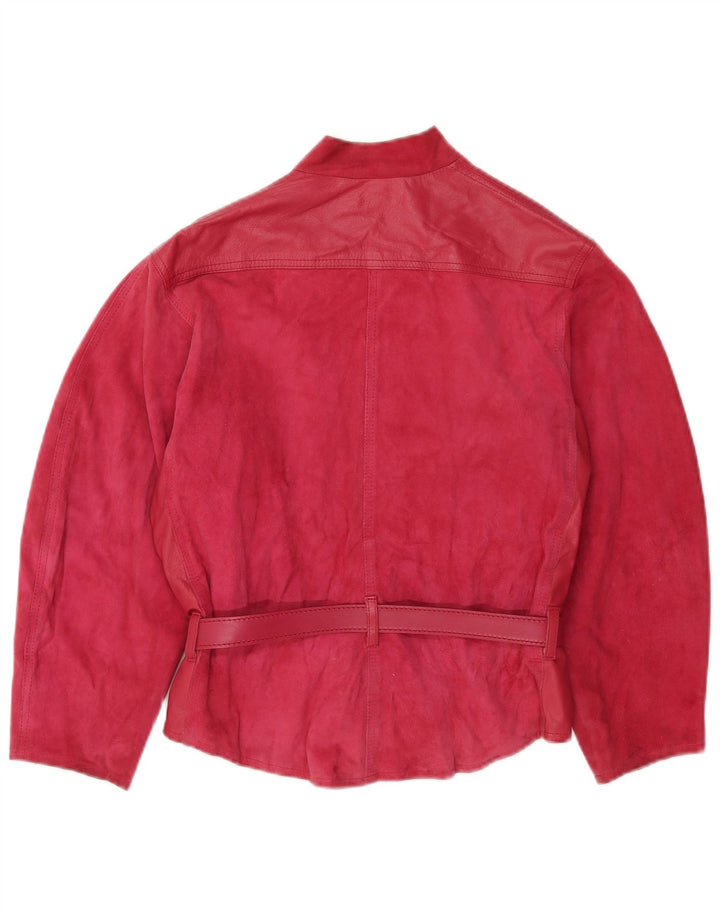 Gigi Pary Damen Leder Bomberjacke EU 40 Mittelrosa