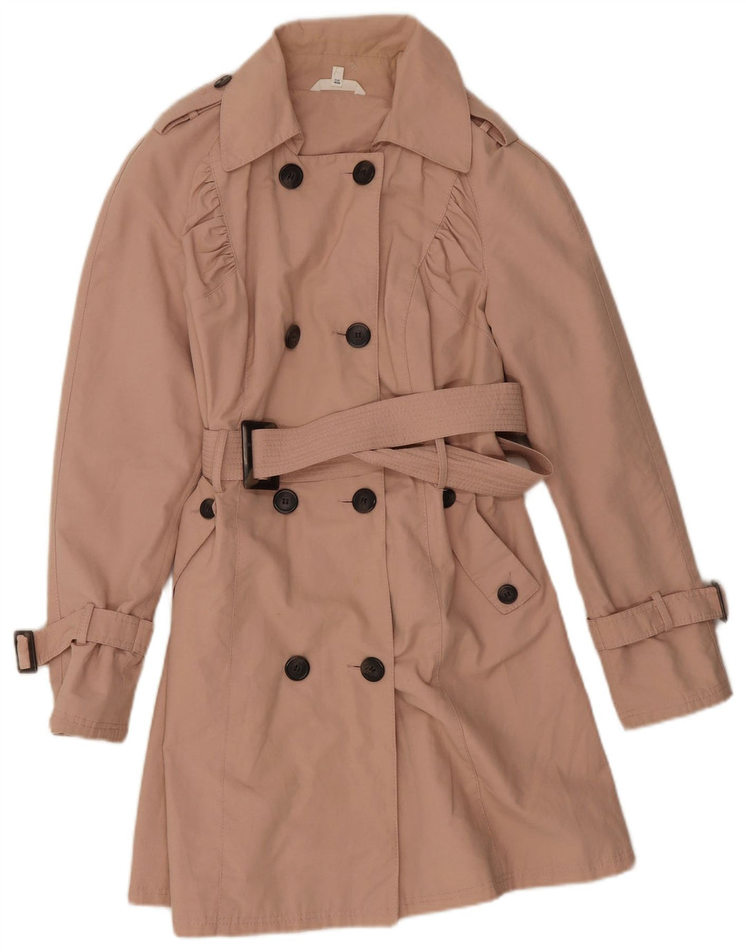 Marks & Spencer Damen Trenchcoat UK 10 Small Rosa Baumwolle