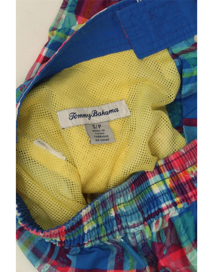 Tommy Bahama Herren-Badeshorts, klein, blau kariert