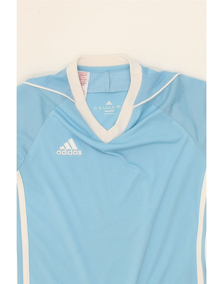 ADIDAS Boys T-Shirt Top 9-10 Years  Blue Polyester Vintage Adidas and Second-Hand Adidas from Messina Hembry 
