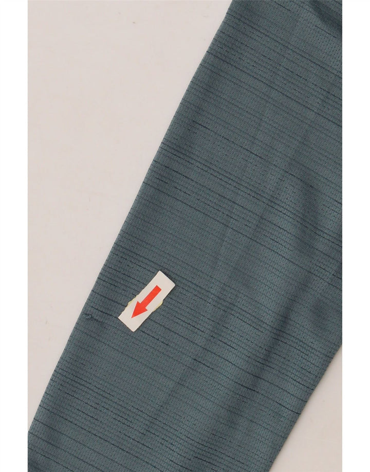 NIKE Herren-Dri-Fit-Oberteil, langärmelig, mittelblaues Nadelstreifen-Polyester