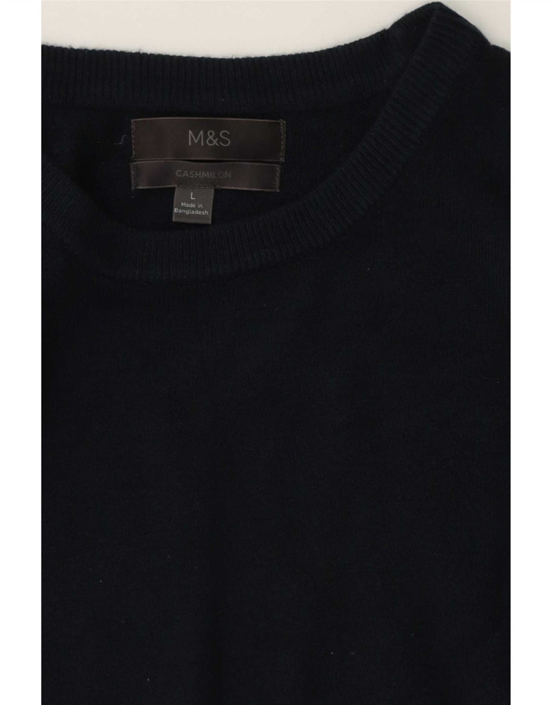 Marks & Spencer Herren-Pullover mit Rundhalsausschnitt, groß, marineblauer Kaschmir