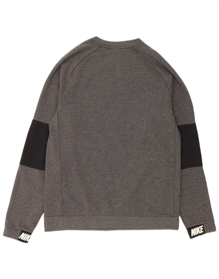 Nike Herren-Sweatshirt mit Grafik, Größe S, Grau, Colourblock-Baumwolle
