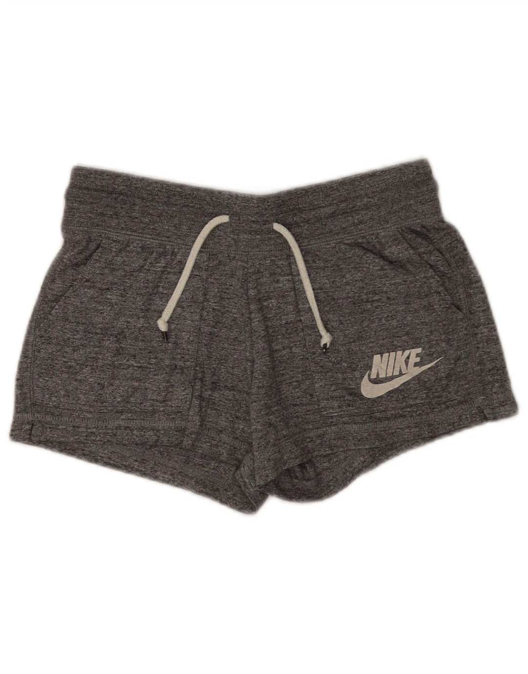 Nike Damen Sportshorts UK 8 Small Grau gefleckte Baumwolle
