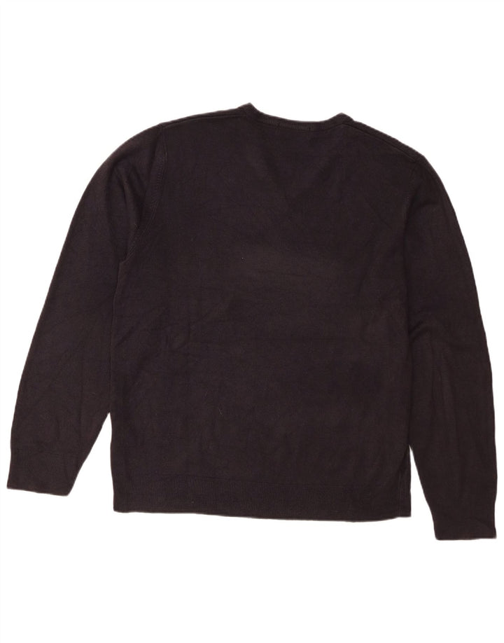 Marks & Spencer Herren Blue Harbour Pullover mit V-Ausschnitt, Größe L, Marineblau