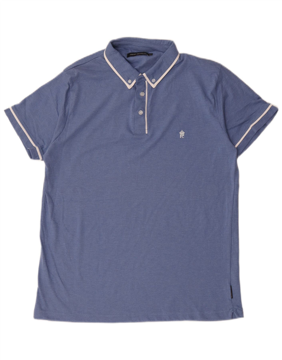 French Connection Herren-Poloshirt XL, blaue Baumwolle