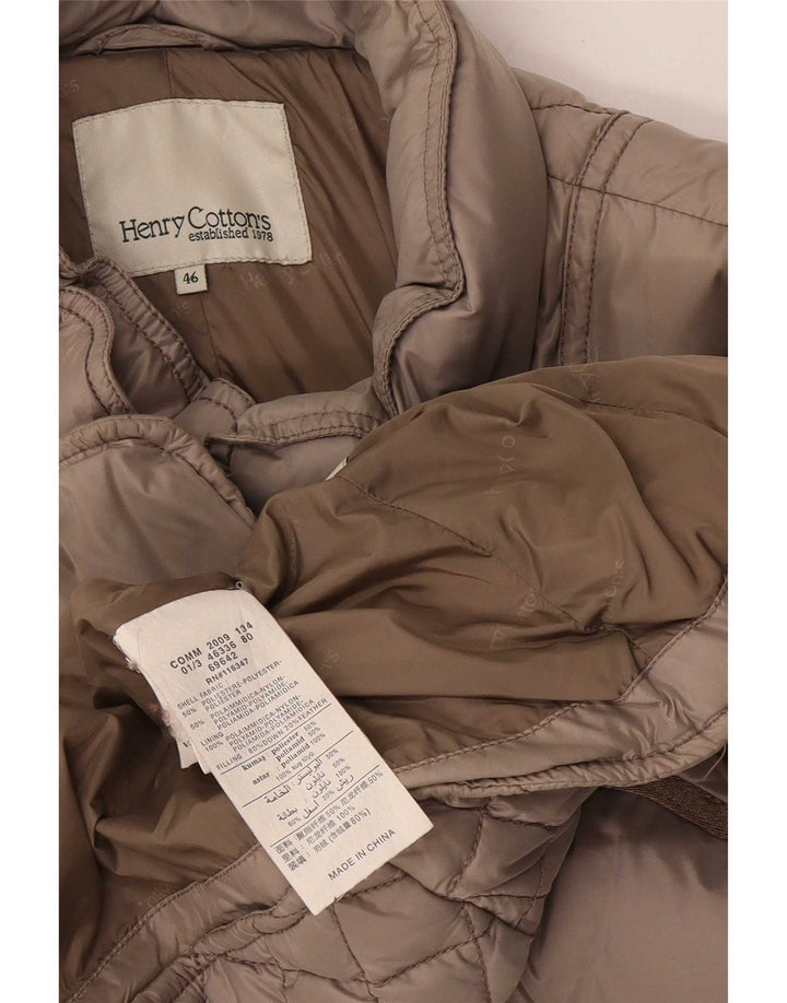 Henry Cottons Damen wattierte Steppjacke IT 46 Large Grau Polyester