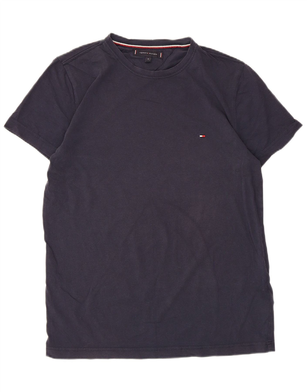 Tommy Hilfiger Herren-T-Shirt-Oberteil aus Baumwolle in mittlerem Marineblau
