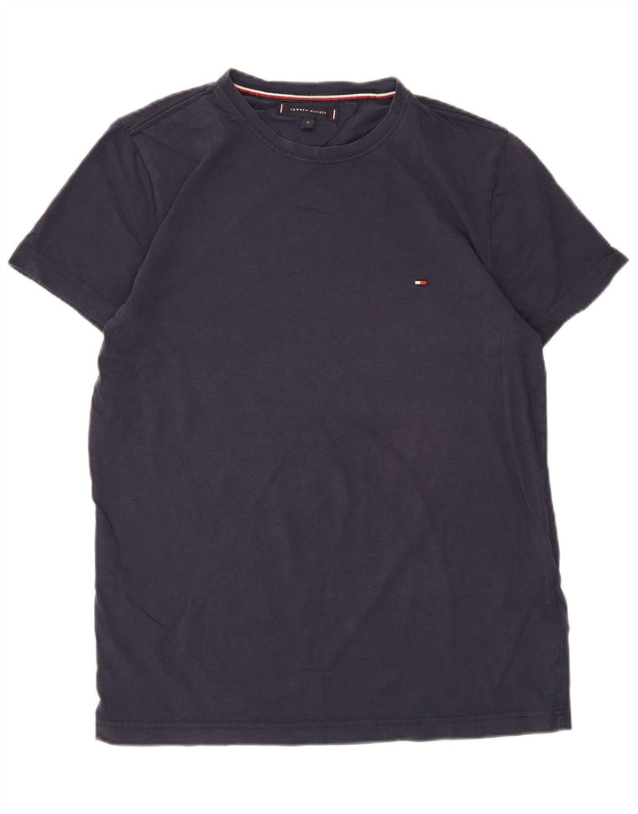 Tommy Hilfiger Herren-T-Shirt-Oberteil aus Baumwolle in mittlerem Marineblau