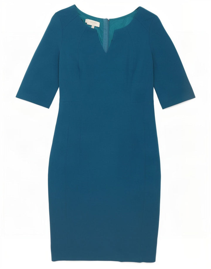 Hobbs Damen Etuikleid UK 10 Small Blau Polyester