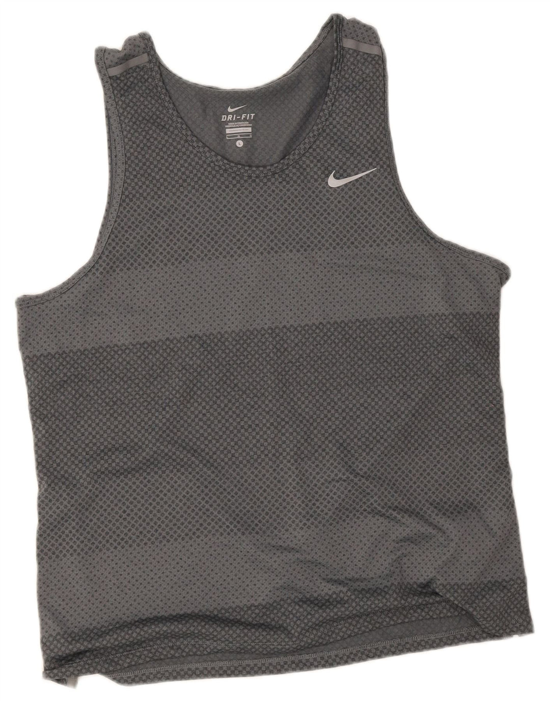 Nike Herren-Dri-Fit-Weste, großes, grau gestreiftes Polyester