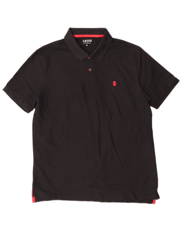 Izod Herren-Poloshirt aus mittelschwarzer Baumwolle