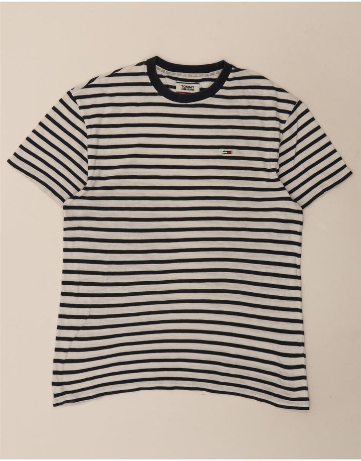 Tommy Hilfiger Herren T-Shirt Top Mittelweiß gestreift