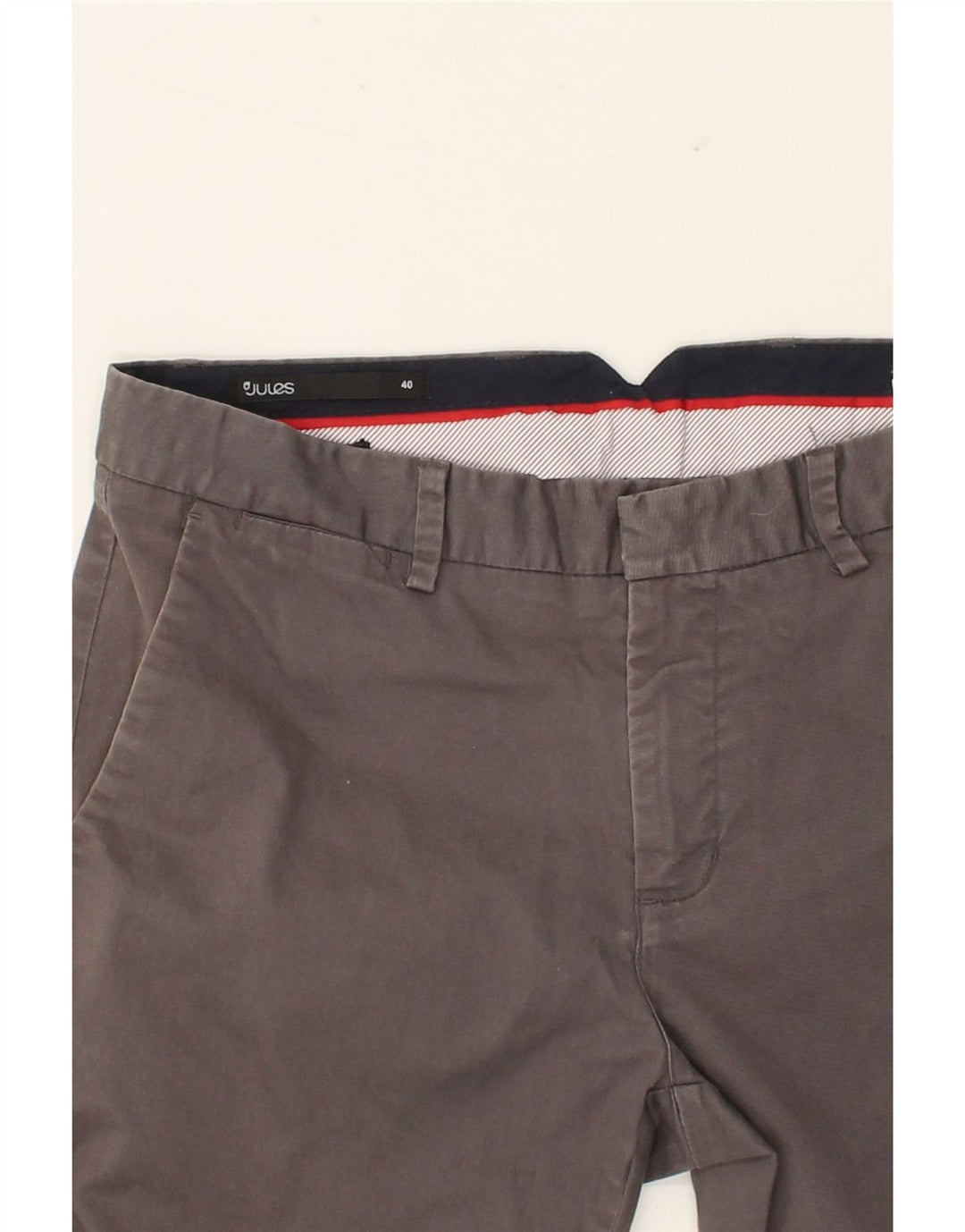 JULES Womens Straight Chino Trousers EU 40 Medium W32 L34 Grey Cotton Vintage Jules and Second-Hand Jules from Messina Hembry 