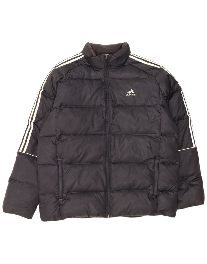 Adidas Herren Wattierte Jacke UK 40 Large Marineblau Polyester