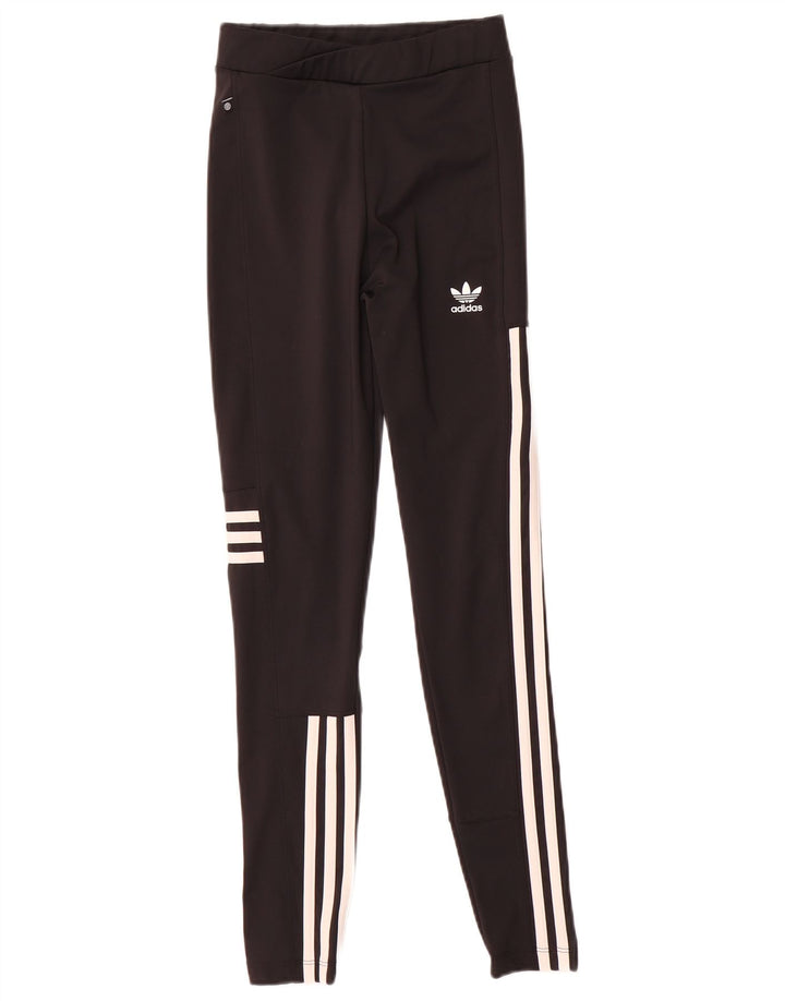 Adidas Damen Leggings UK 4/6 XS Schwarz Polyester