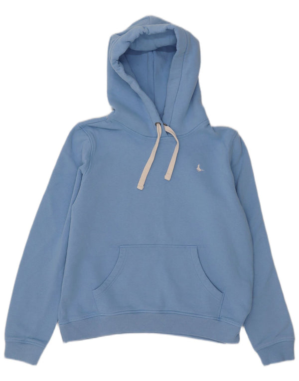 Jack Wills Damen Kapuzenpullover UK 12 Mittelblaue Baumwolle
