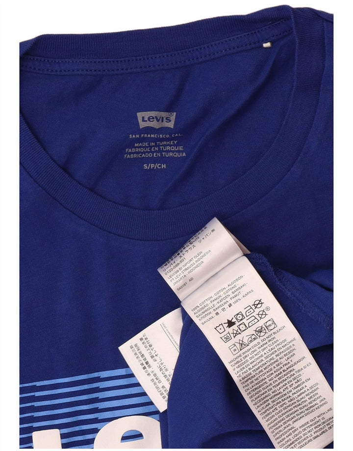 LEVI'S Herren-T-Shirt mit Grafik, Größe S, Blau, Baumwolle