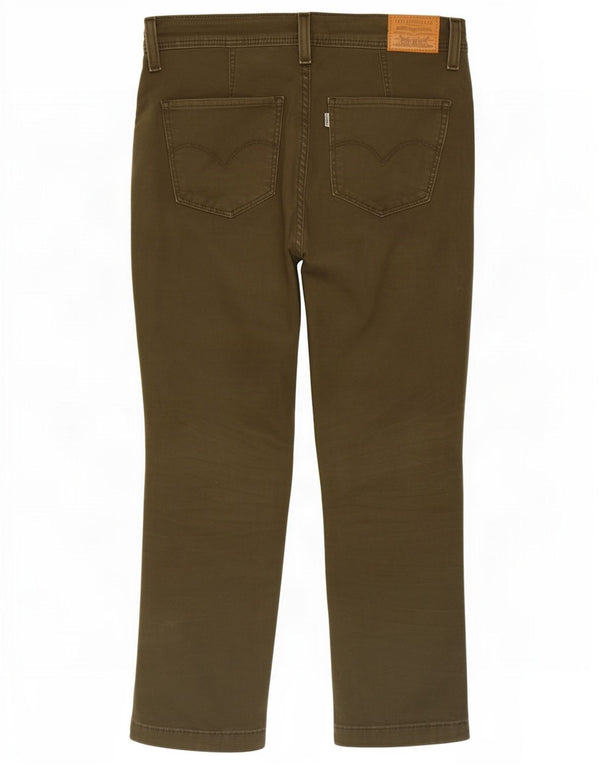 Levi's Womens 724 High Waist Straight Cropped Trousers W29 L25 Khaki Cotton