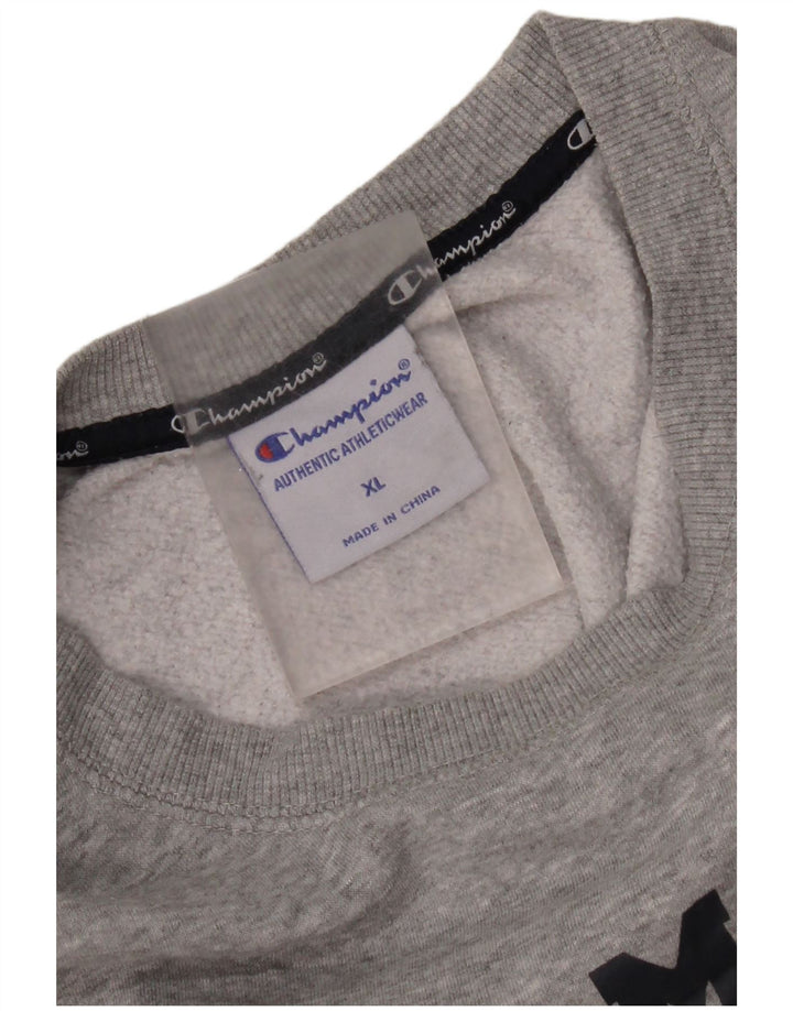 Champion Herren Grafik-Sweatshirt-Pullover XL aus grauer Baumwolle