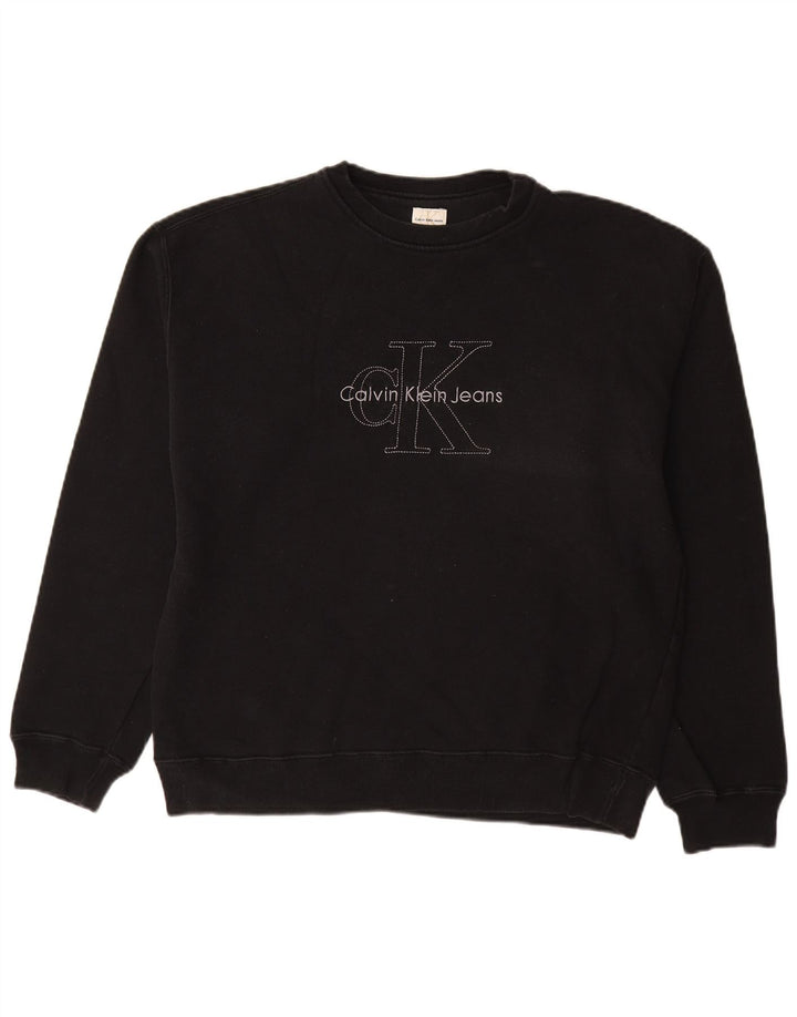 CALVIN KLEIN JEANS Herren Grafik Sweatshirt Pullover XL Schwarz