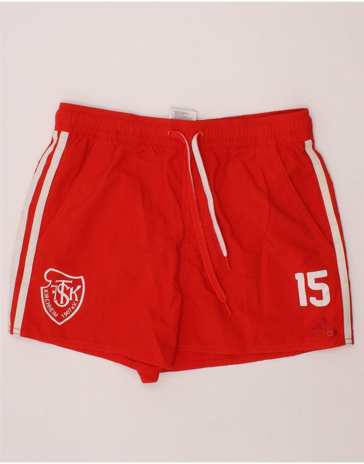 ADIDAS Mens Graphic Sport Shorts Small  Red Nylon Vintage Adidas and Second-Hand Adidas from Messina Hembry 