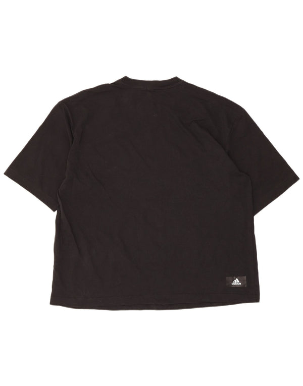 Adidas Herren Grafik T-Shirt Top UK 12/14 Medium Schwarz Baumwolle