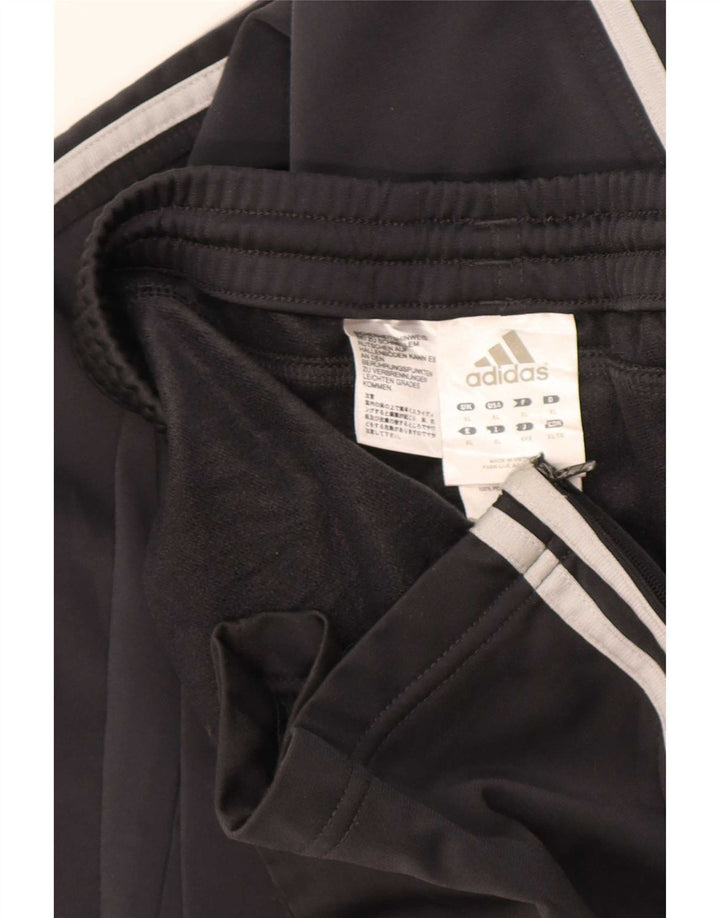 Adidas Herren-Trainingshose XL, schwarzes Colourblock-Polyester