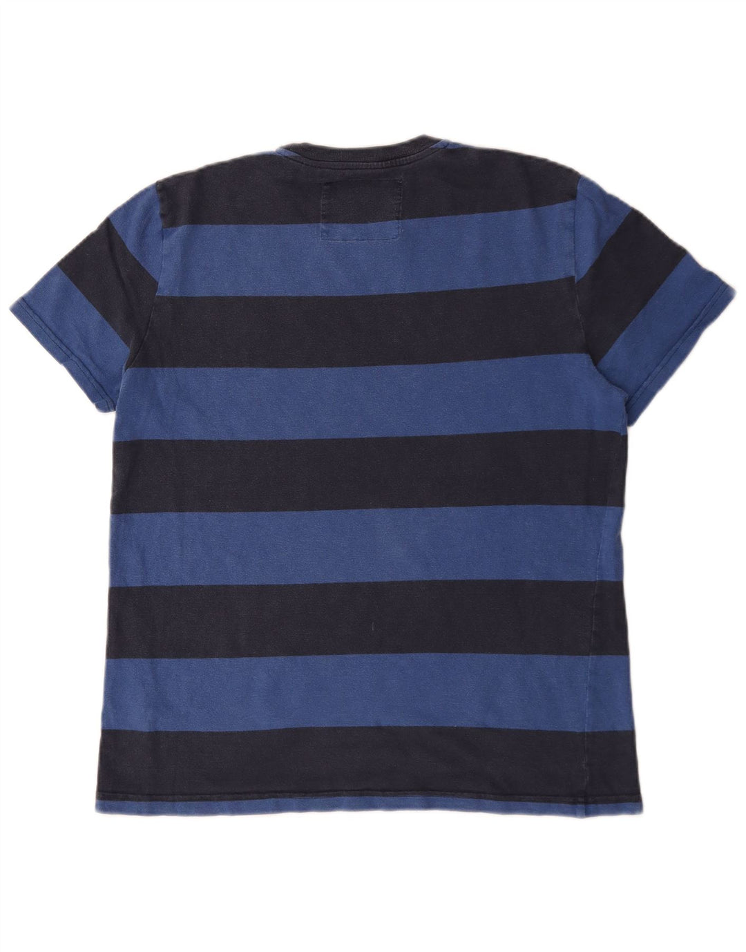 Jack Wills Herren-T-Shirt-Oberteil aus mittelblauer, gestreifter Baumwolle