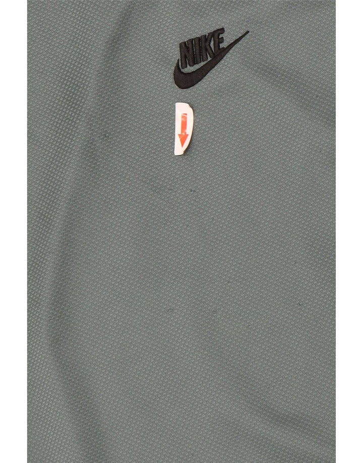 Nike Herren-T-Shirt-Oberteil aus mittelgrünem Colourblock-Polyester