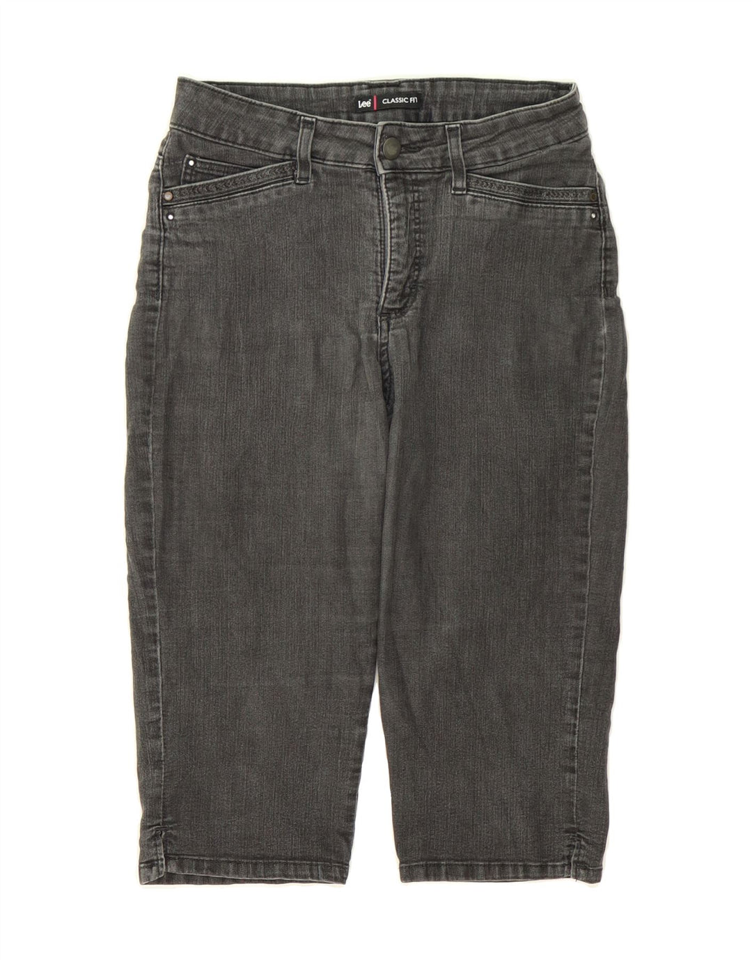 LEE Womens Classic Fit Capri Jeans US 8 Medium W28 L16 Grey Cotton Vintage Lee and Second-Hand Lee from Messina Hembry 