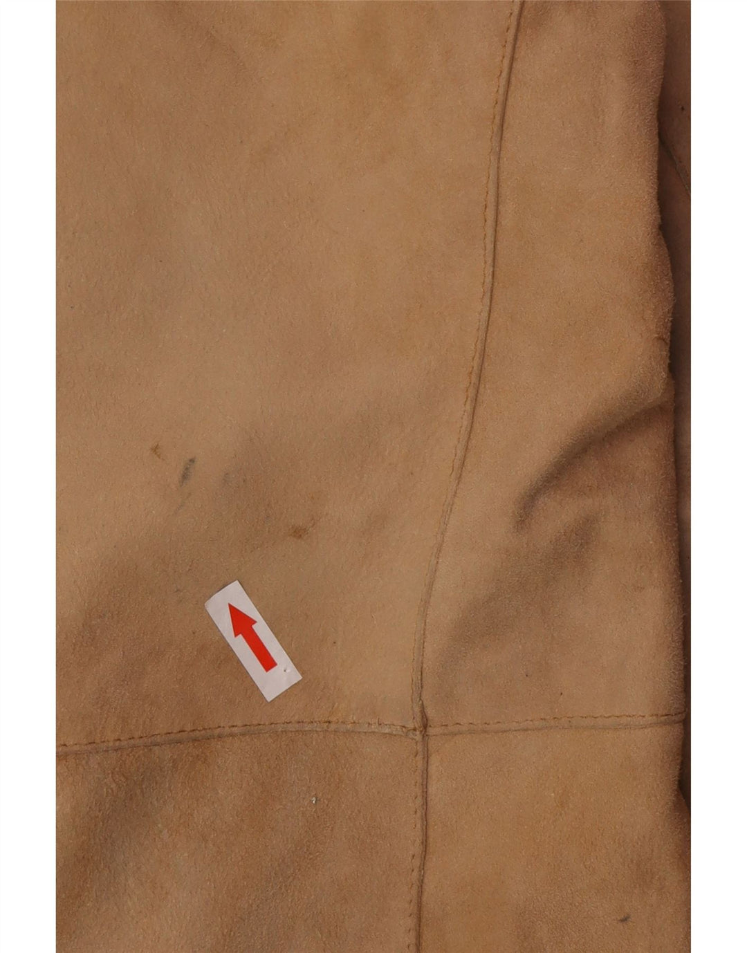 Vintage Damen Wildledermantel UK 12 Medium Beige Leder