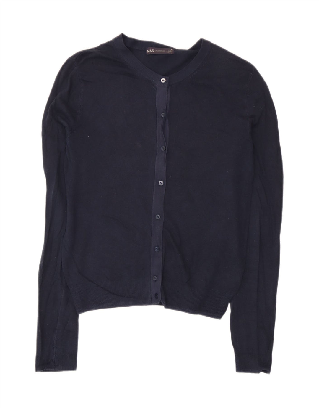 Marks & Spencer Damen-Cardigan-Pullover UK 10 Small Marineblaue Viskose