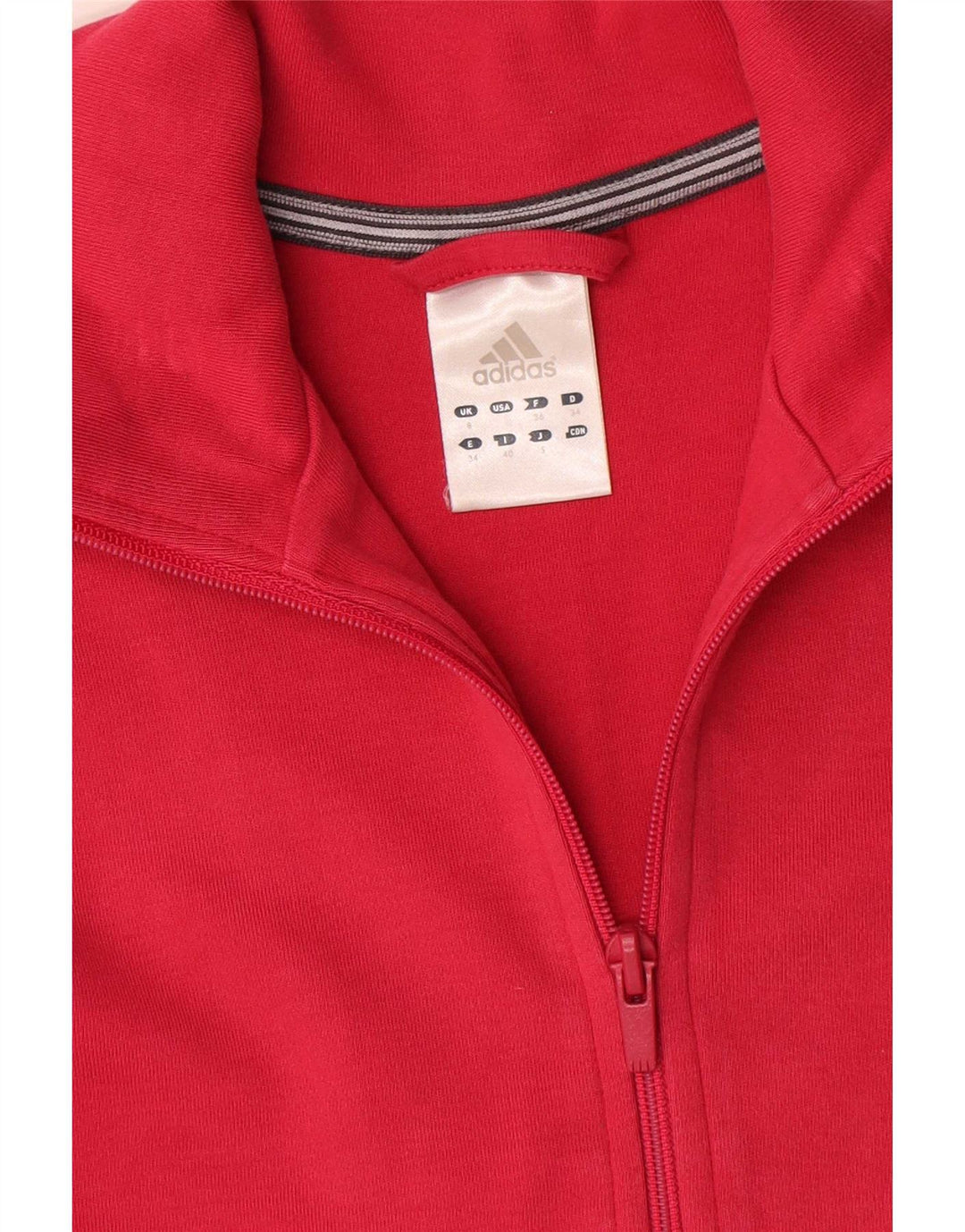 Adidas Damen-Trainingsanzug-Top-Jacke, UK 8, kleine rote Baumwolle