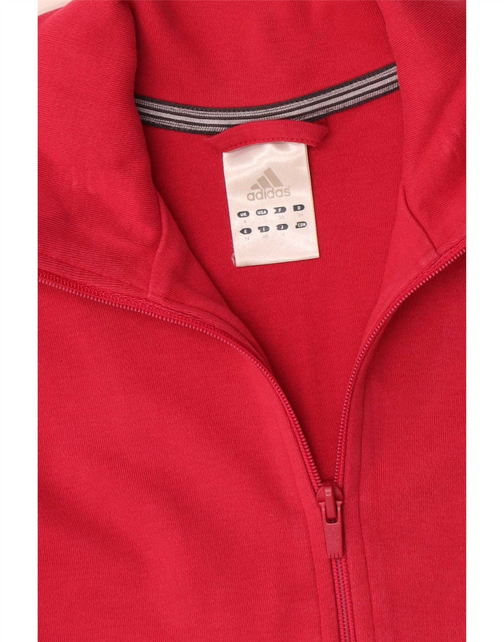 Adidas Damen-Trainingsanzug-Top-Jacke, UK 8, kleine rote Baumwolle