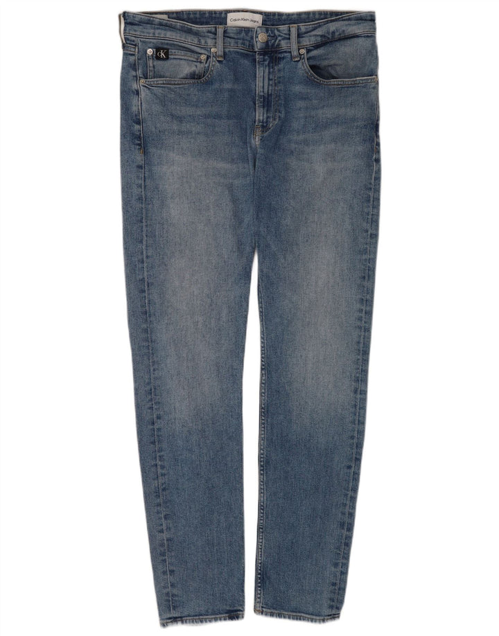 Calvin Klein Herren Slim Jeans W31 L32 Blaue Baumwolle