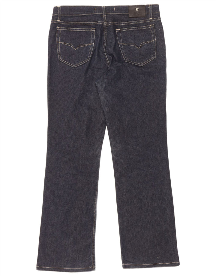 Versace Herren Ittierre Straight Jeans W34 L30 Marineblau Baumwolle