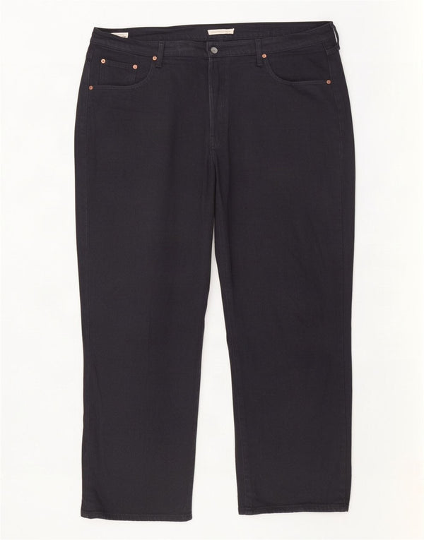 Levi's Damen Ribcage High Waist Straight Jeans US 20 3XL W40 L27 Schwarz