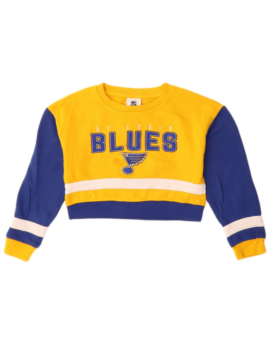 NHL Crop Graphic Sweatshirt-Pullover für Mädchen, 7–8 Jahre, Gelb, Farbblock