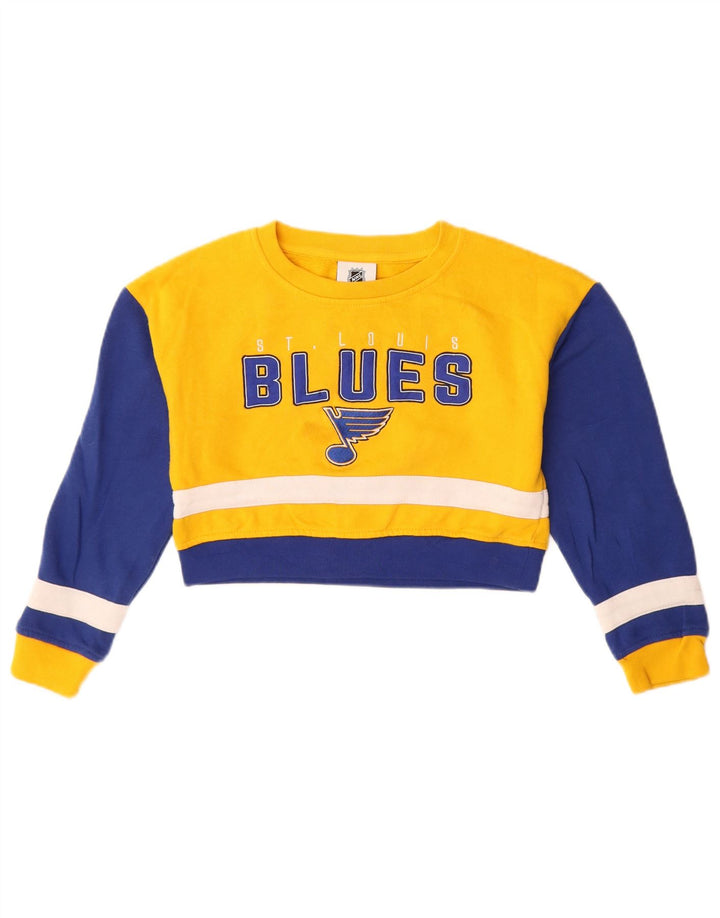 NHL Crop Graphic Sweatshirt-Pullover für Mädchen, 7–8 Jahre, Gelb, Farbblock