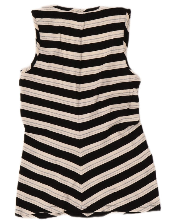 Patrizia Pepe Damen Ärmelloses Blusenoberteil UK 0 2XS Schwarz gestreifte Viskose