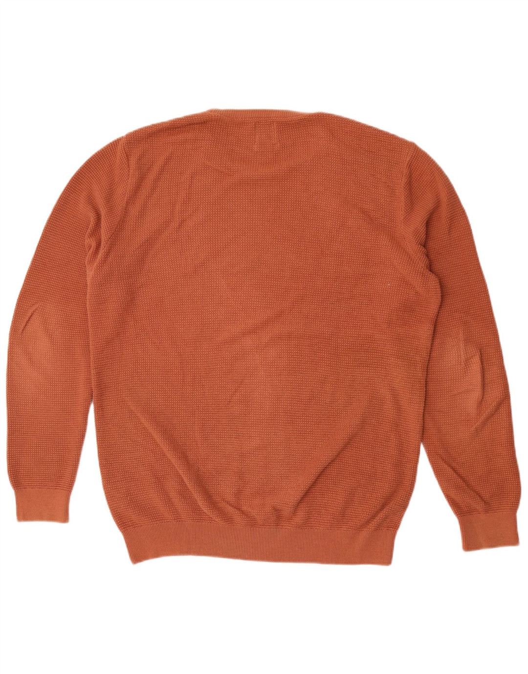 Zara Herren-Pullover mit Rundhalsausschnitt, mittelorange Baumwolle