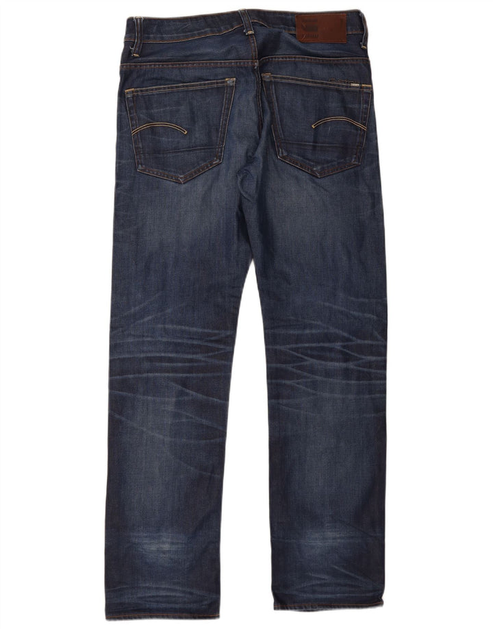 G-Star Herren Straight Jeans W34 L34 Marineblaue Baumwolle