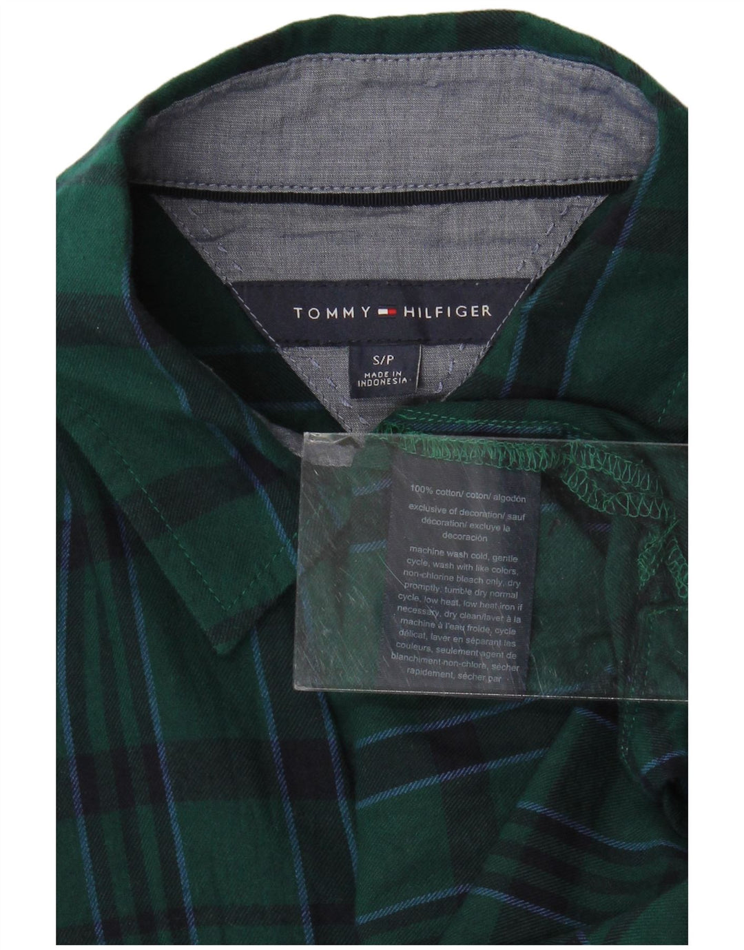 TOMMY HILFIGER Damen-Flanellhemd in Übergröße, Gr. 10, klein, grün kariert