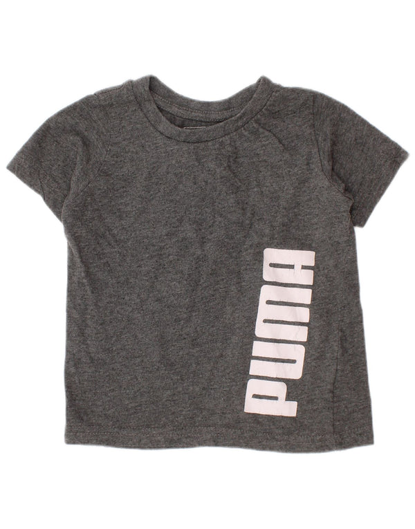 Puma Baby-Jungen-T-Shirt mit Grafik, 18–24 Monate, graue Baumwolle