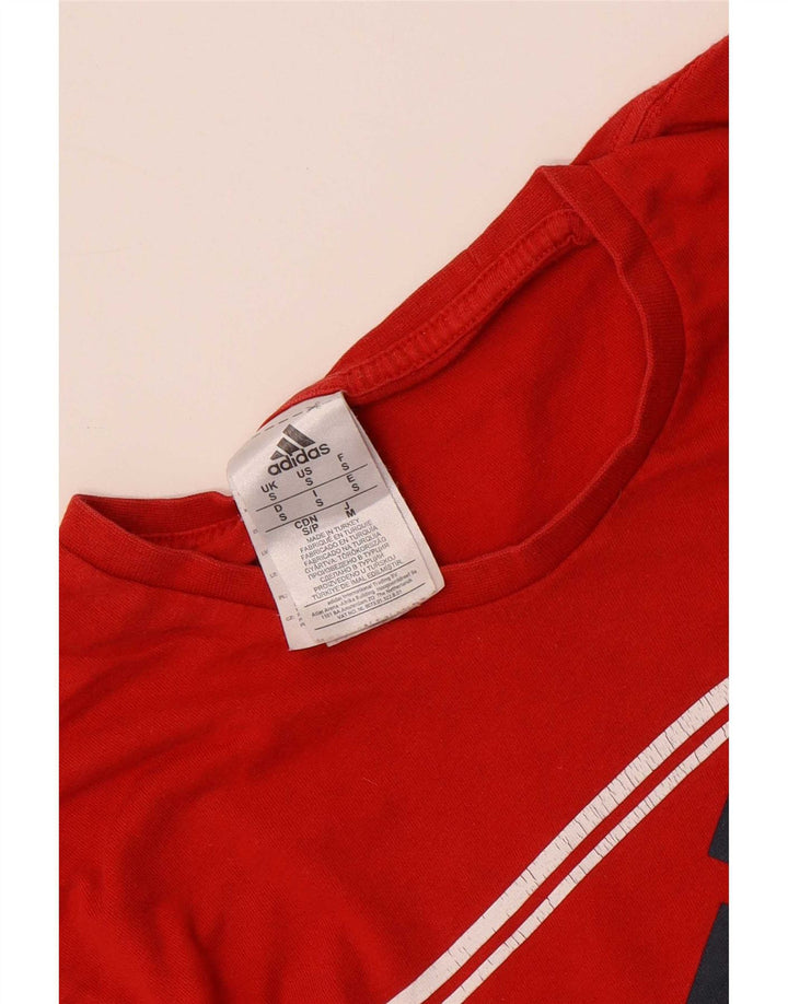 Adidas Herren Grafik T-Shirt Top Small Rot Baumwolle