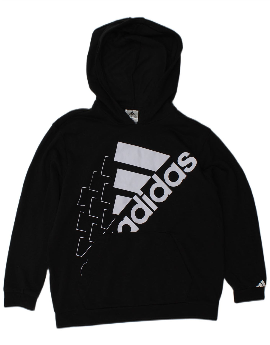 ADIDAS Damen Graphic Hoodie Pullover UK 8/10 Small Schwarz Baumwolle