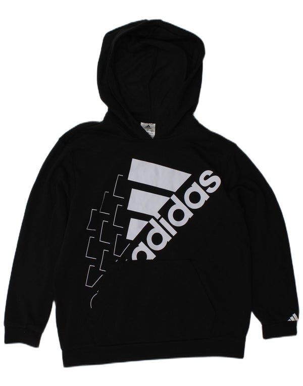 ADIDAS Damen Graphic Hoodie Pullover UK 8/10 Small Schwarz Baumwolle
