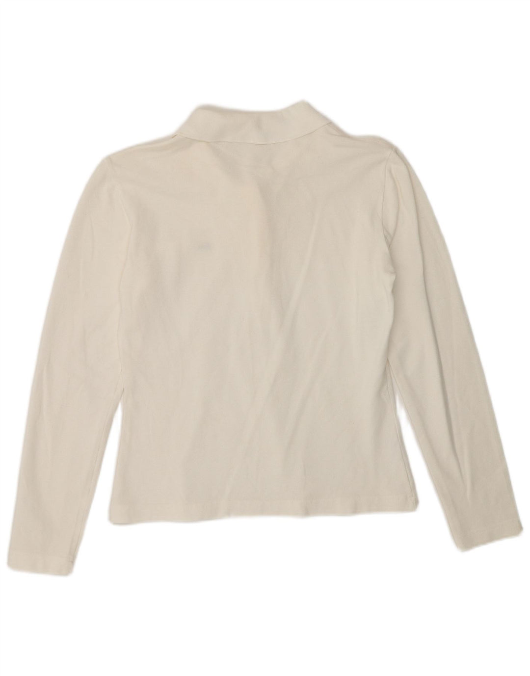 Lacoste Damen-Langarm-Poloshirt, Größe 40, mittelweiße Baumwolle